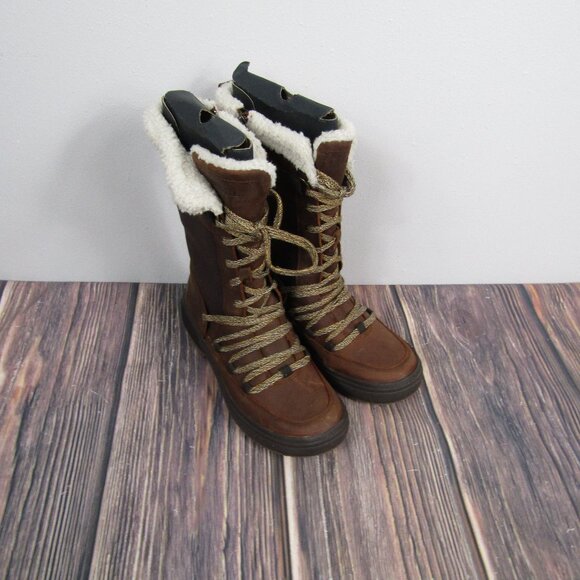 Merrell Boots Womens Size 8 Brown Insulated Faux Fur Winter Lace Zip J001868 - Picture 1 of 7